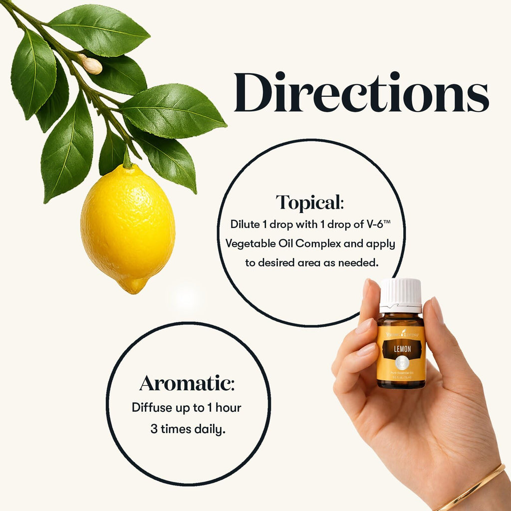 Young Living Lemon Essential Oil | 15 ml | Premium Citrus Oil for Skin Care, Aromatherapy Diffusion & Household Use | Fresh, Zesty Citrus Scent for Authentic Fragrance