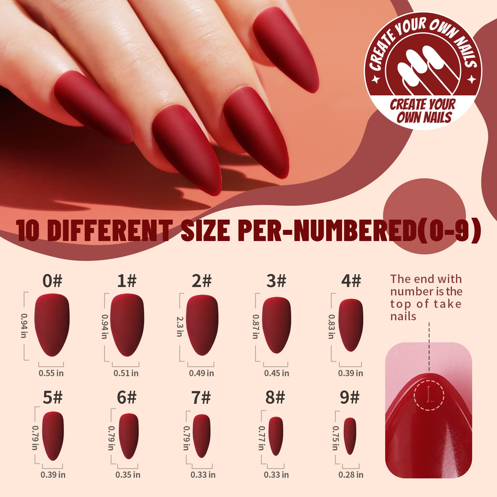 Teenitor Almond Press On Nails, 12 Color 288Pcs Matte Glue On Nails Almond Shape Press On Nails Medium Length Fake Nails