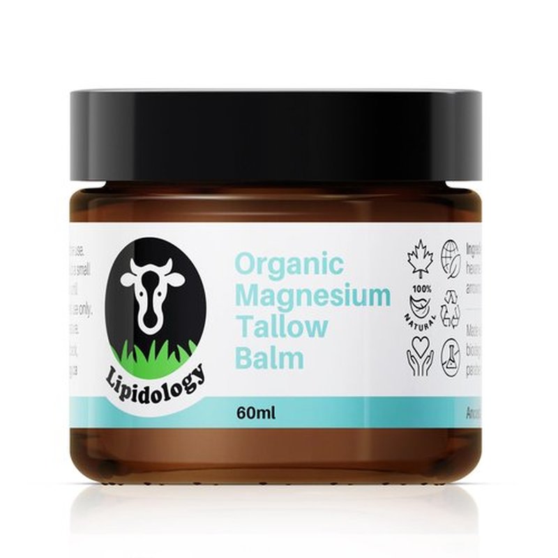 Lipidology Skincare Organic Magnesium Tallow Cream, Unscented, 60 ml