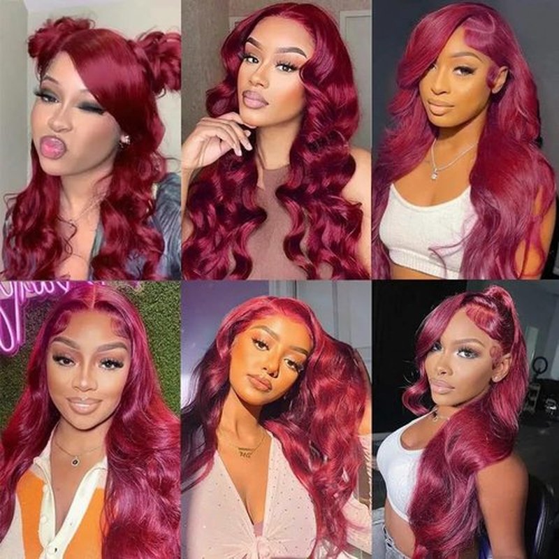 Hydtxc Bundles Human Hair Burgundy 99J 12 14 16 Inch Body Wave Human Hair Bundles Wine Red Unprocessed Brazilian Virgin Hair Double Weft Quick Weave for Black Women