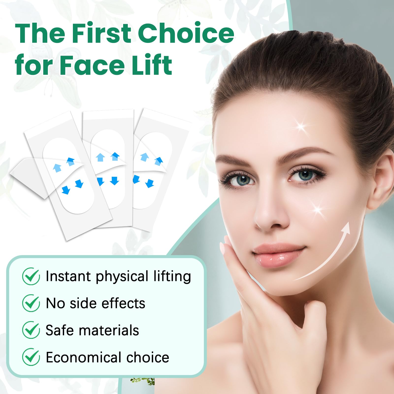 KOSOBO Face Neck Tape Lifting Invisible,Face Lift Tape, Instant Facelift Tape,Makeup V-Edge Face Patches,Necks Less Strip for Women Turkey Neck,Jowl,Eye,Loose Skin,Wrinkle,Double Chin