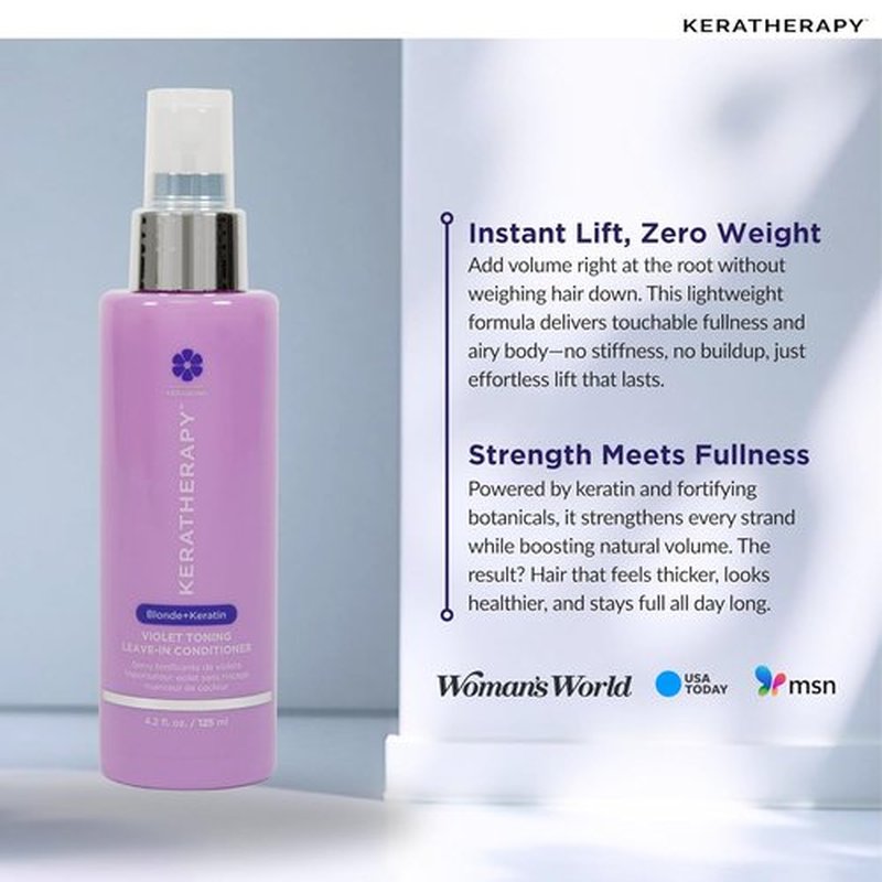 KERATHERAPY Keratin Infused Violet Toning Leave-In Protectant - Sulfate & Paraben Free, 3.7 fl. oz. for Blonde & Gray Hair
