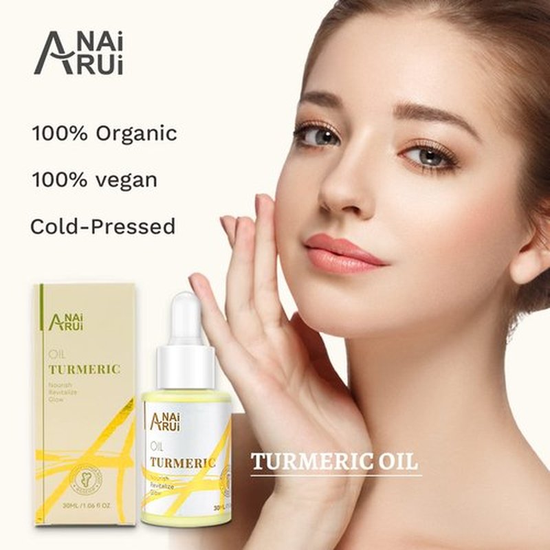 ANAI RUI Turmeric Face Oil, Facial Oils & Serum with Turmeric, Turmeric Skincare Oil for Dry Skin, Wrinkles, Acne, Evens Tone, Moisturizing Face Oil 1.06OZ