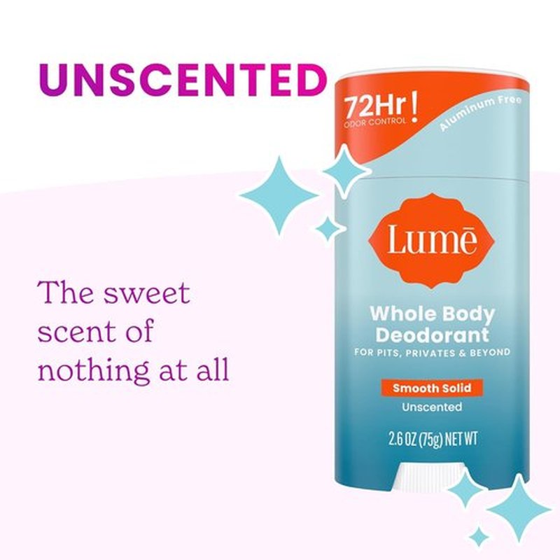 Lume Whole Body Deodorant - 72-Hour Odor Control Solid Stick - Aluminum & Baking Soda Free | 2.6 oz (Pack of 2)