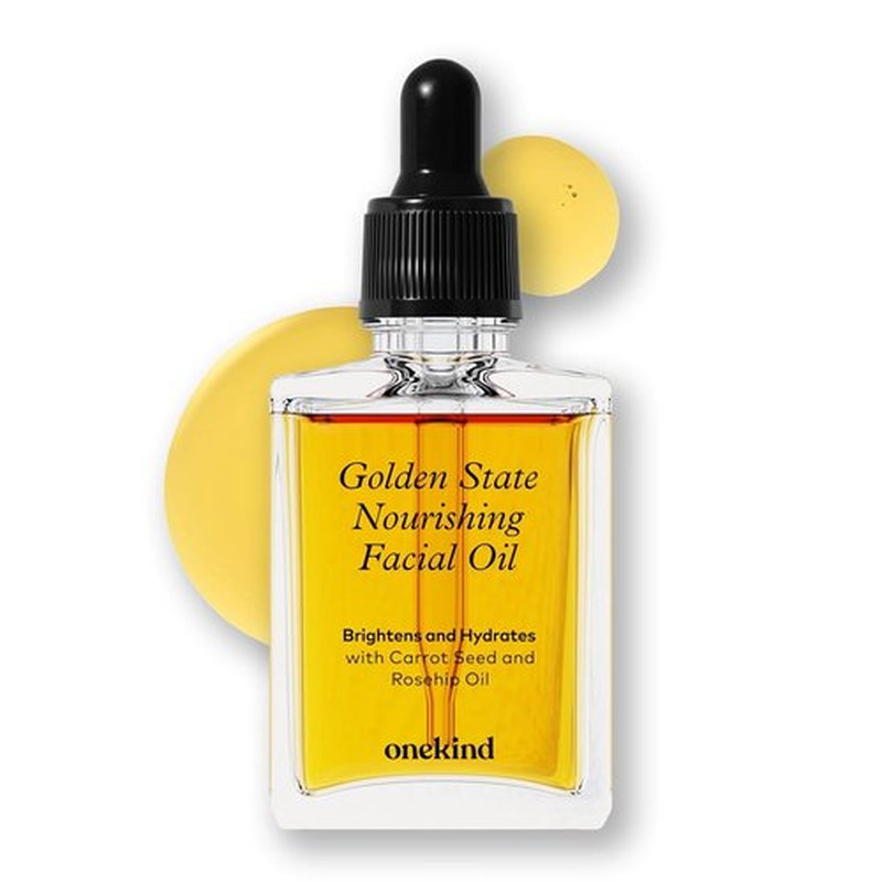 Onekind Golden State Anti-Aging Botanical Face Oil - Brighten, Firm & Hydrate Dry Skin with Rosehip & Sea Buckthorn Extract