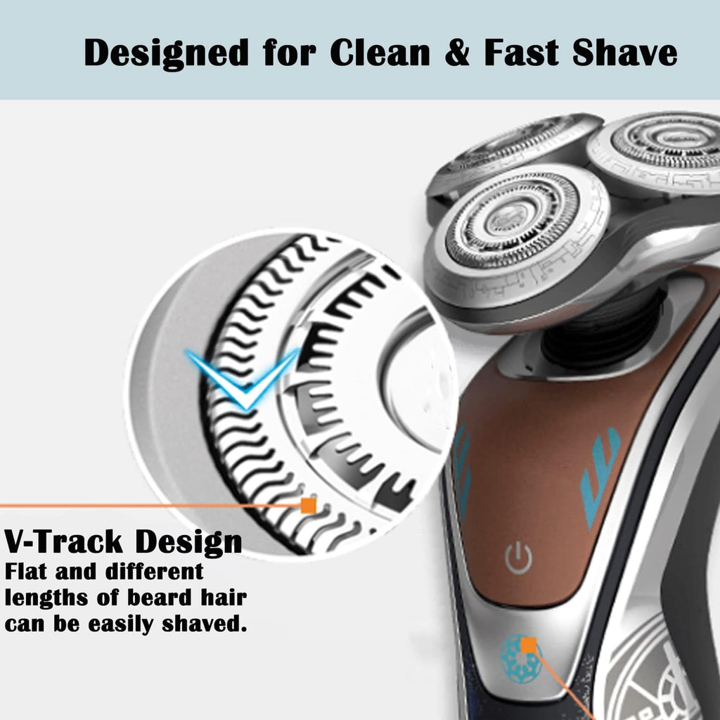 Suleto SH60/72 Replacement Head Compatible with Philips S6000 Razors, SH60 Replacement Blades Compatible with Norelco Series 6000 Shaver, SH60 Shaving Head Replacement for S6880/81, S6810/82, S6850/85