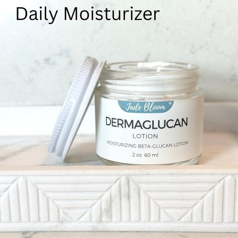 Jade Bloom Dermaglucan Beta Glucan Cream Lotion Moisturizer Skincare | Daily Hydrating Face & Body Hydration, (4oz)