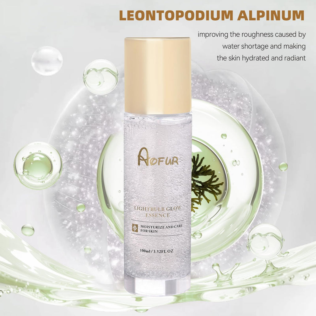 Aofur Lightbulb Glow Essence 3.52 Fl Oz (100ml) Moisturize And Care For Skin Glass Skin Elasticity for Aged Skin Serum for Face (100ml)