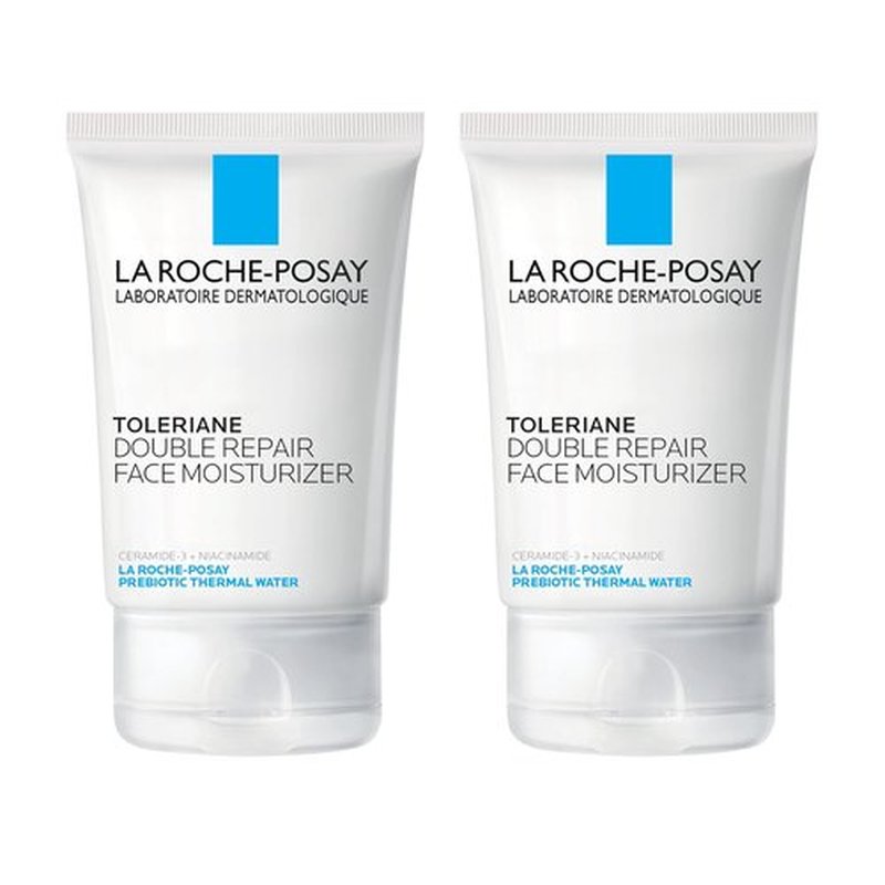 La Roche-Posay Toleriane Double Repair Face Moisturizer - Oil-Free Daily Cream with Ceramide & Niacinamide | Pack of 2