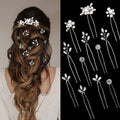 12 Pieces Wedding Hair Pins Bridal Headpiece Pearl Hair Styling Pins Silver Hairpieces Accessories for Brides Bridesmaids