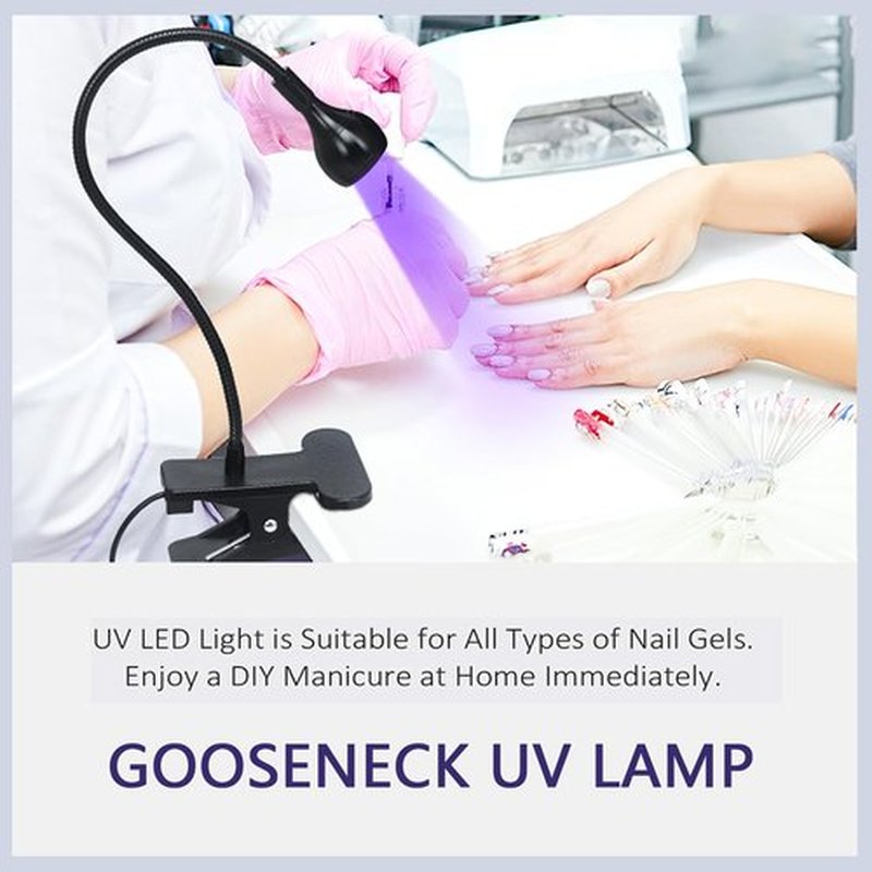 BUCICE LED Nail Lamp with UV Protection Gloves Portable Gel UV Light Nail Dryer with Securing Clip for Nails for Curing Gel Polish U V Nail Gels (Black)