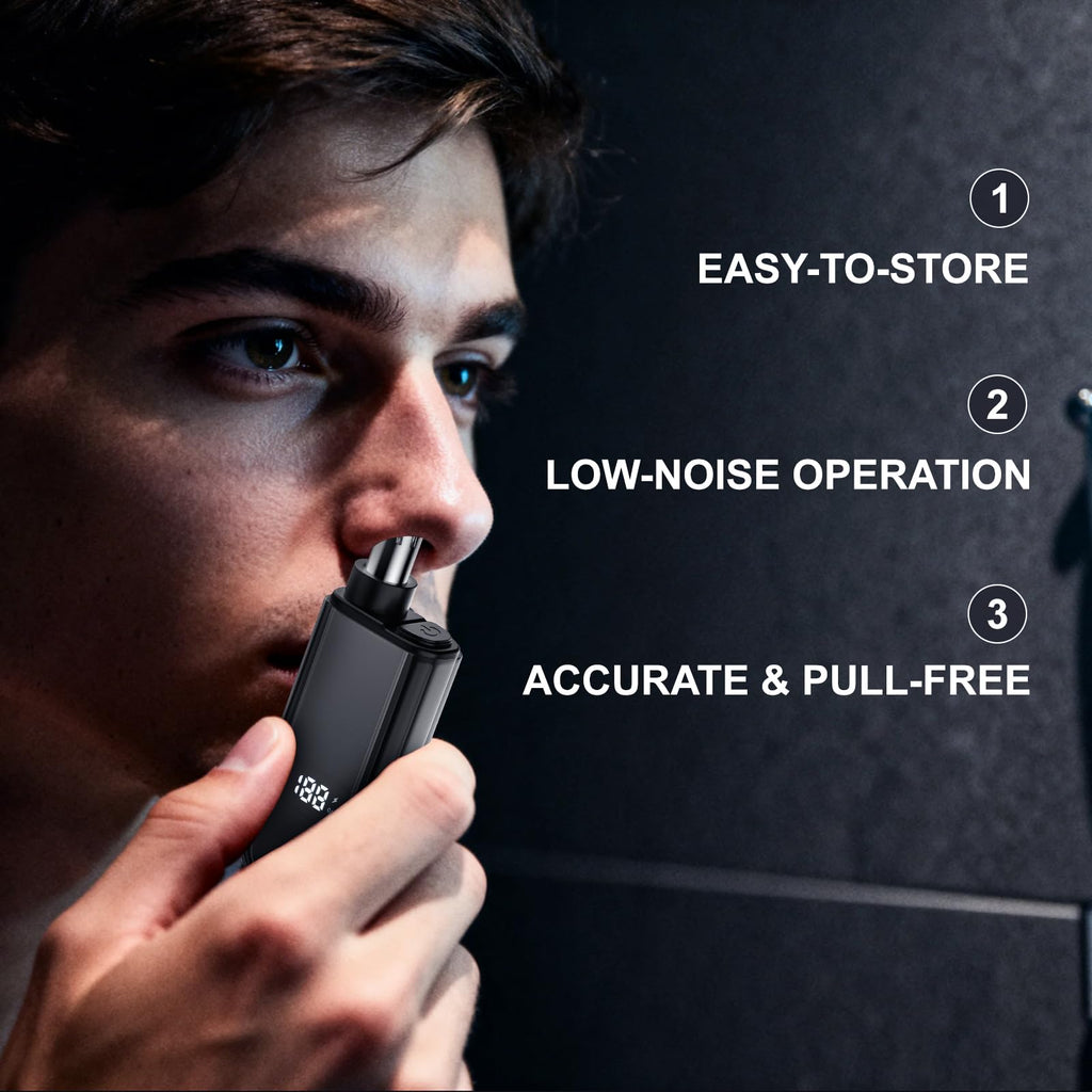 Waterproof Rechargeable Ear and Nose Hair Trimmer for Men, Painless & Quiet