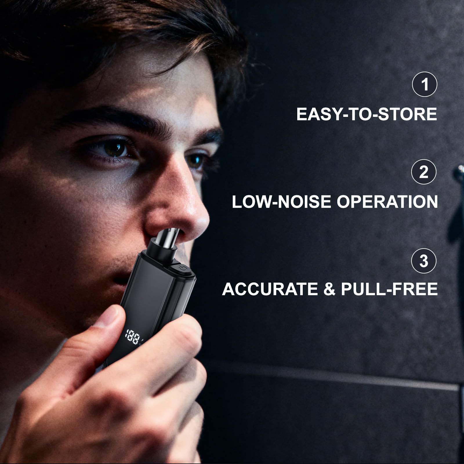 Waterproof Rechargeable Ear and Nose Hair Trimmer for Men, Painless & Quiet