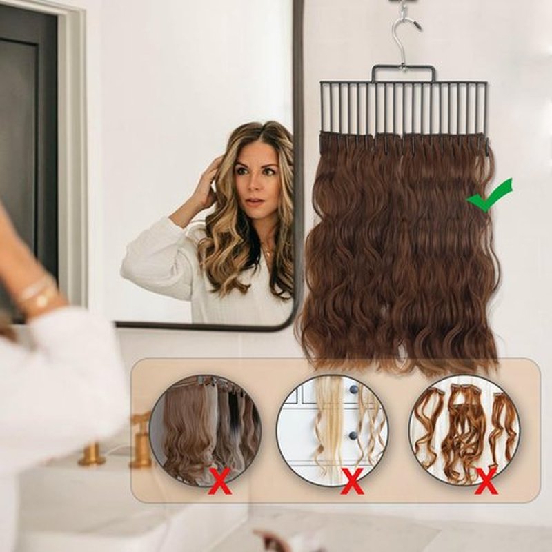 2 Set Hair Extension Holder - for Professional Extra Wide Weft Hair Holder Tool Used for Wig Washing, Coloring and Blow-Drying of Weft, Clip-in, Tape-in Hair Extensions