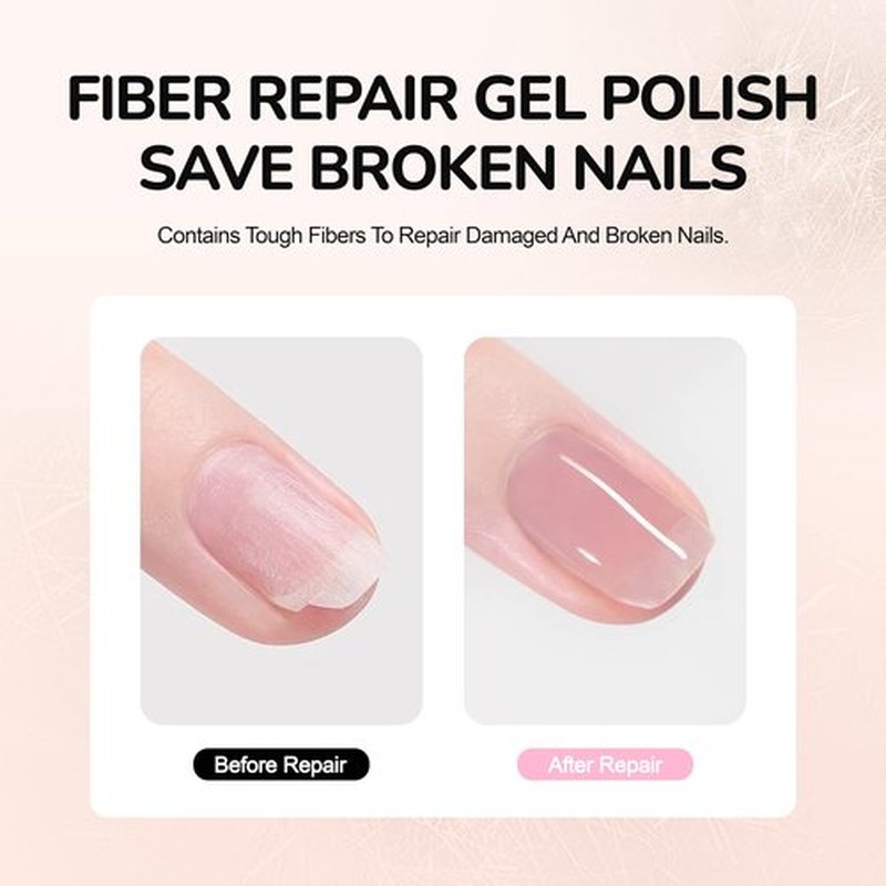 idyllbeauty Fiber Glass Builder Base Gel Polish, Hema Free Hypoallergenic Formula Soak Off Gel Strengthens Thin Nails, Salon Quality Manicure at Home for Women