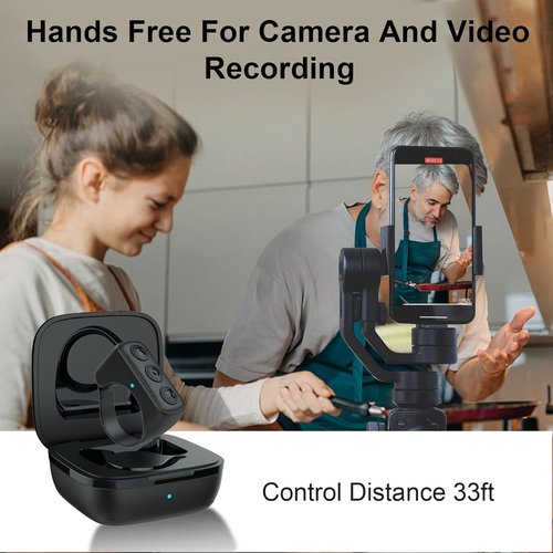 TIK Tok Bluetooth Remote Control - Page Turner & Camera Shutter for iPhone, Android, iPad (Black)