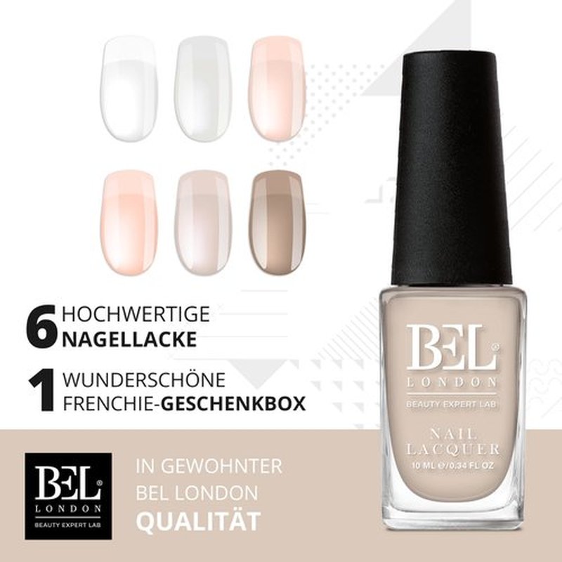 BL The Frenchie Luxury 6 Pack Multi-color French Manicure Professional Nail Polish Set