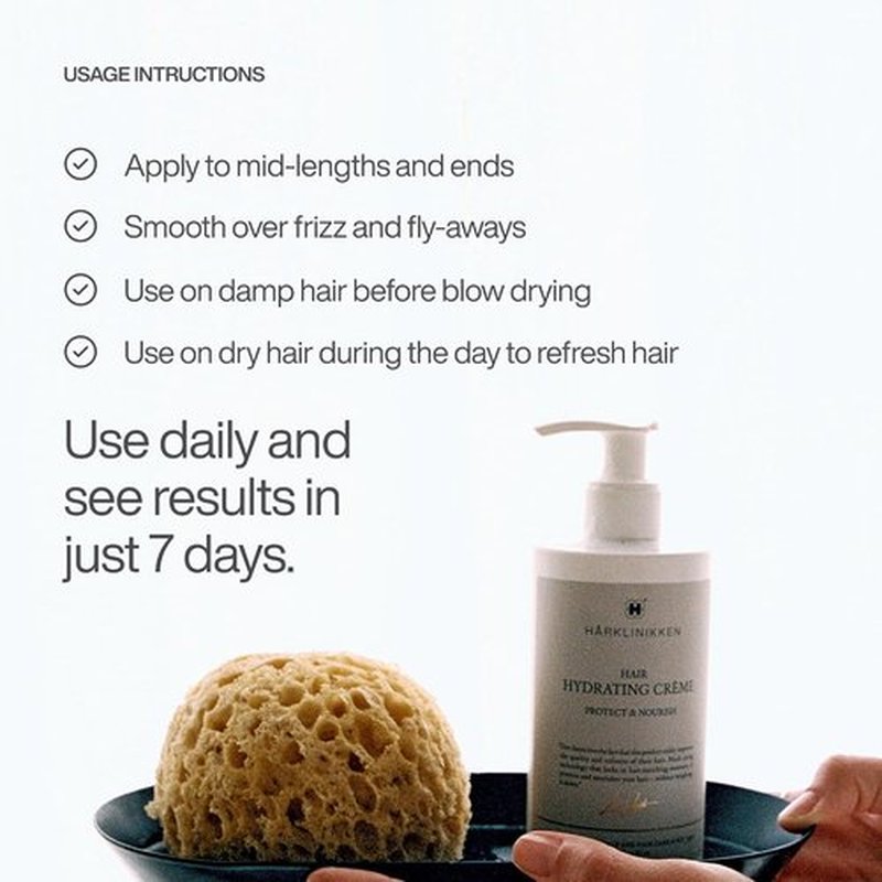 Harklinikken Hair Hydrating Crème - Nourishing Leave-In or Rinse-Out Formula for Volume & Protection - 8 oz