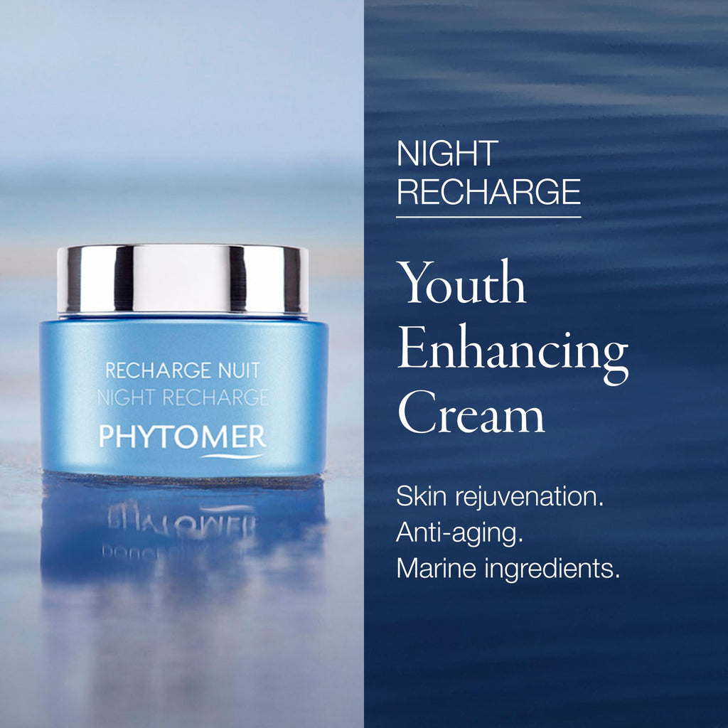 PHYTOMER Night Recharge Hydrating Face Cream | Skin Soothing Protective Overnight Moisturizer | Help Reduce Wrinkles and Fine Lines on Aging Skin (50 ml)