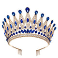 Tiaras and Crowns for Women,Wedding Tiara for Bride,Rhinestone Queen Crown,Crystal Costume Hair Accessories for Birthday Prom Crown with Combs（blue）