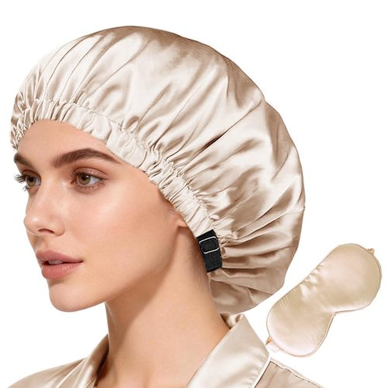 2Pcs Hair Bonnets For Sleeping Satin Bonnet Silk Bonnets For Women Silky Night Caps Womens Curly Hair Sleep Cap
