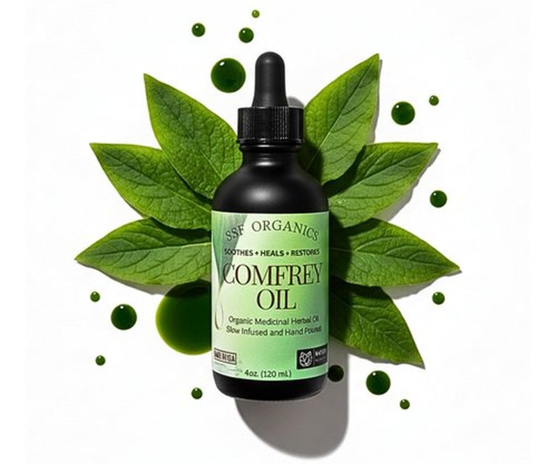 SSF Organics Comfrey Oil for Healing, Relief and Recovery - Undiluted, Slow Solar Infused Topical Botanical Treatment, Free of Toxic Pyrrolizidine Alkaloids (PAs) & Parabens