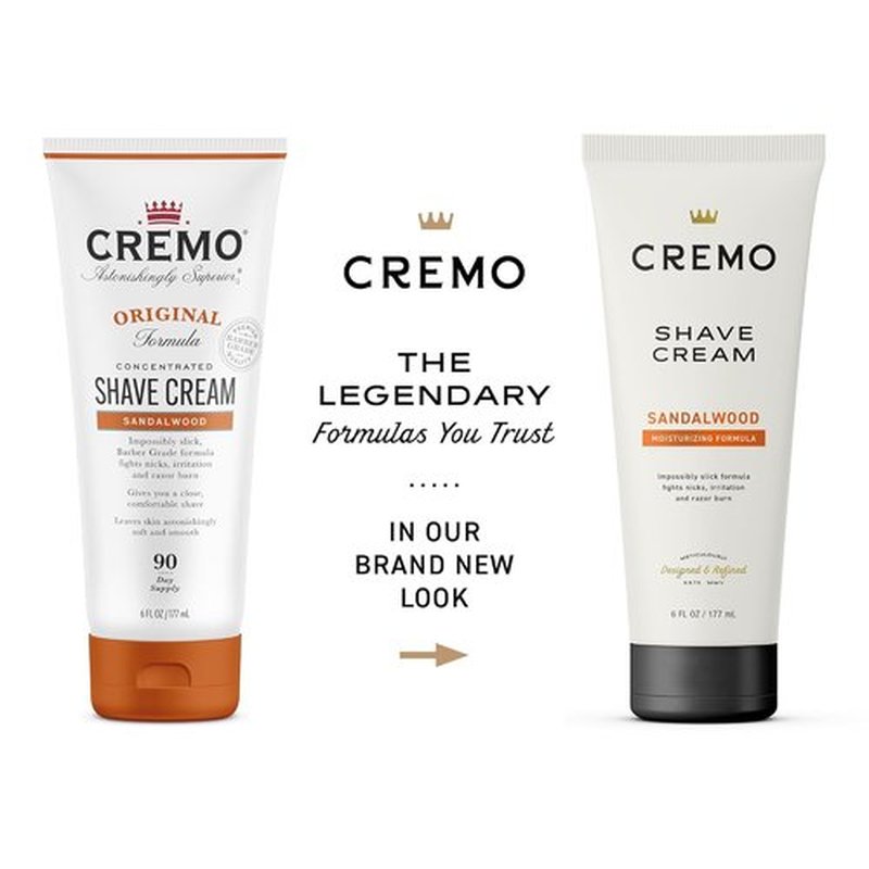 Cremo Sandalwood Shave Cream - Ultra-Slick Formula for Men | Prevents Nicks & Razor Burn, 6 Fl Oz