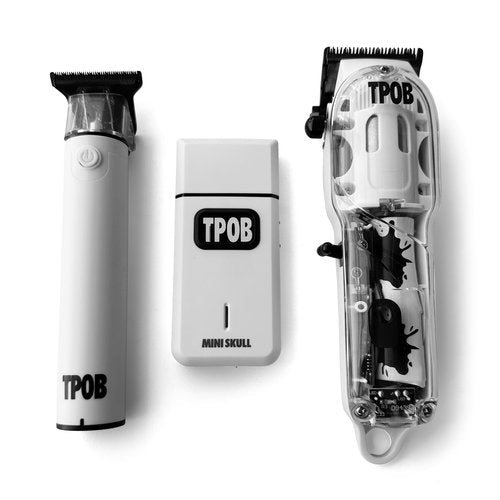 TPOB Slime 2 Barber Hair Clippers Trimmer Shaver Set for Men with Matte White Case and Fade Blade