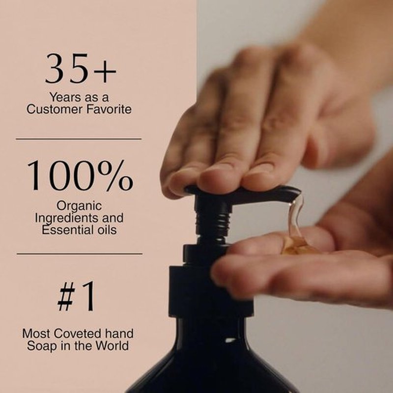 Aesop Resurrection Aromatique Hydrating Hand Wash - Gentle Non-Drying Soap with Mandarin, Rosemary & Lavender | 16.9 oz