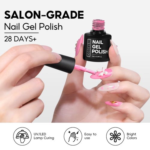 COSCELIA 25PCS Gel Nail Polish Set Winter Spring Colors Gel Nail Polish Soak Off with Glossy Matte Silver Golden Glitter Top Coat Red Brown Black White Green DIY Valentines Day Gifts for Women Girls