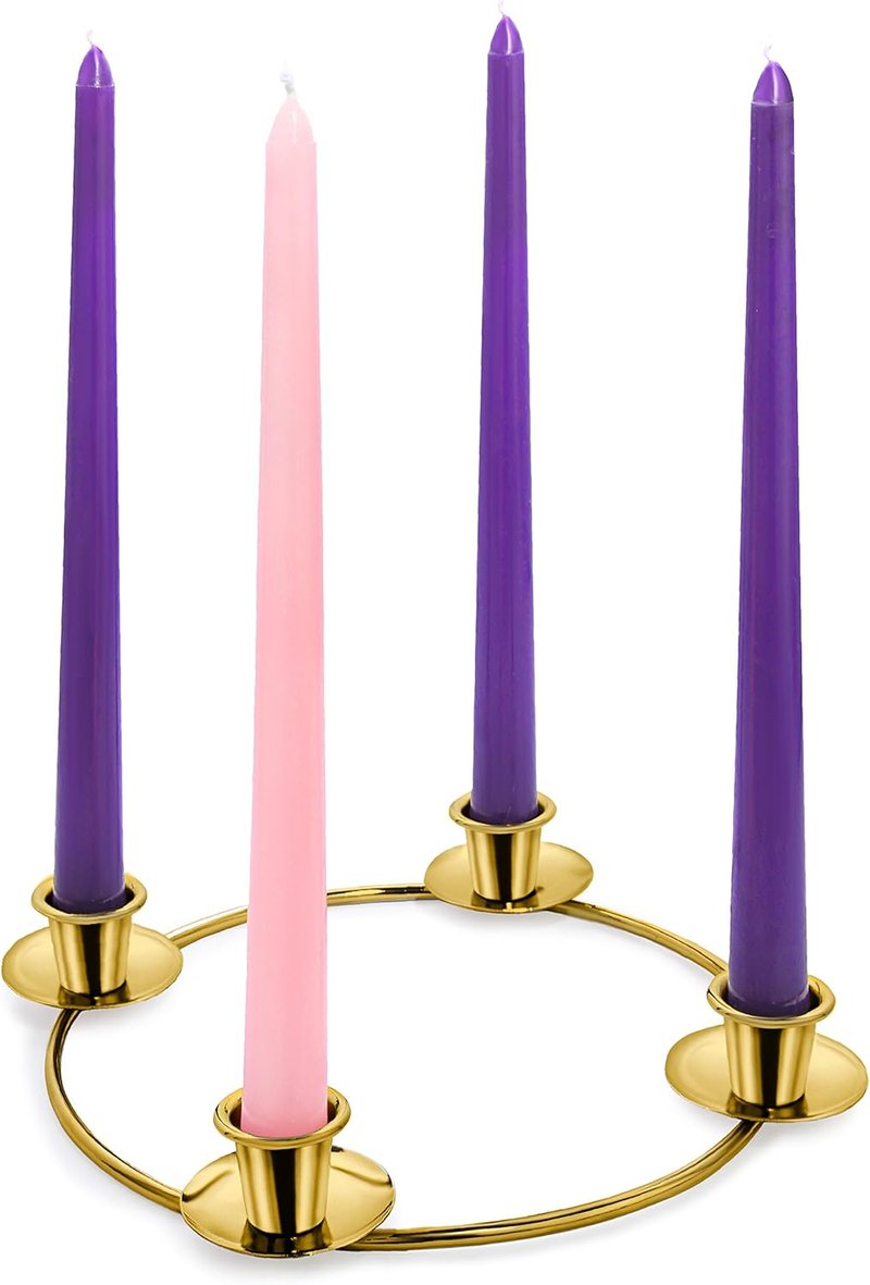 Advent Candle Holder - Elegant Gold Advent Ring for Taper Candles | Perfect Centerpiece for Holiday Décor