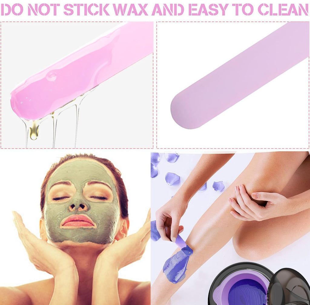 silicone wax applicator Non-stick Waxing Applicator Hair Removal Sticks Applicator Spatula Reusable Hard Wax Scraper for Home Salon Body Use (2pc purple)