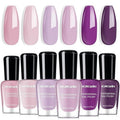 Morovan Nail Polish Set Fingernail: Lilac Light Purple Quick Dry Nail Polish Kit 0.25oz Lavender Regular Pack Glossy Halloween Finger Nail Gifts for Women Girls