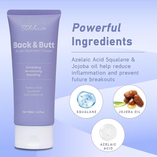 Regine Switzerland Butt Acne Clearing Treatment - Maximum Strength Body Cream for Men & Women | Foaming Cleanser for Bacne & Cystic Acne