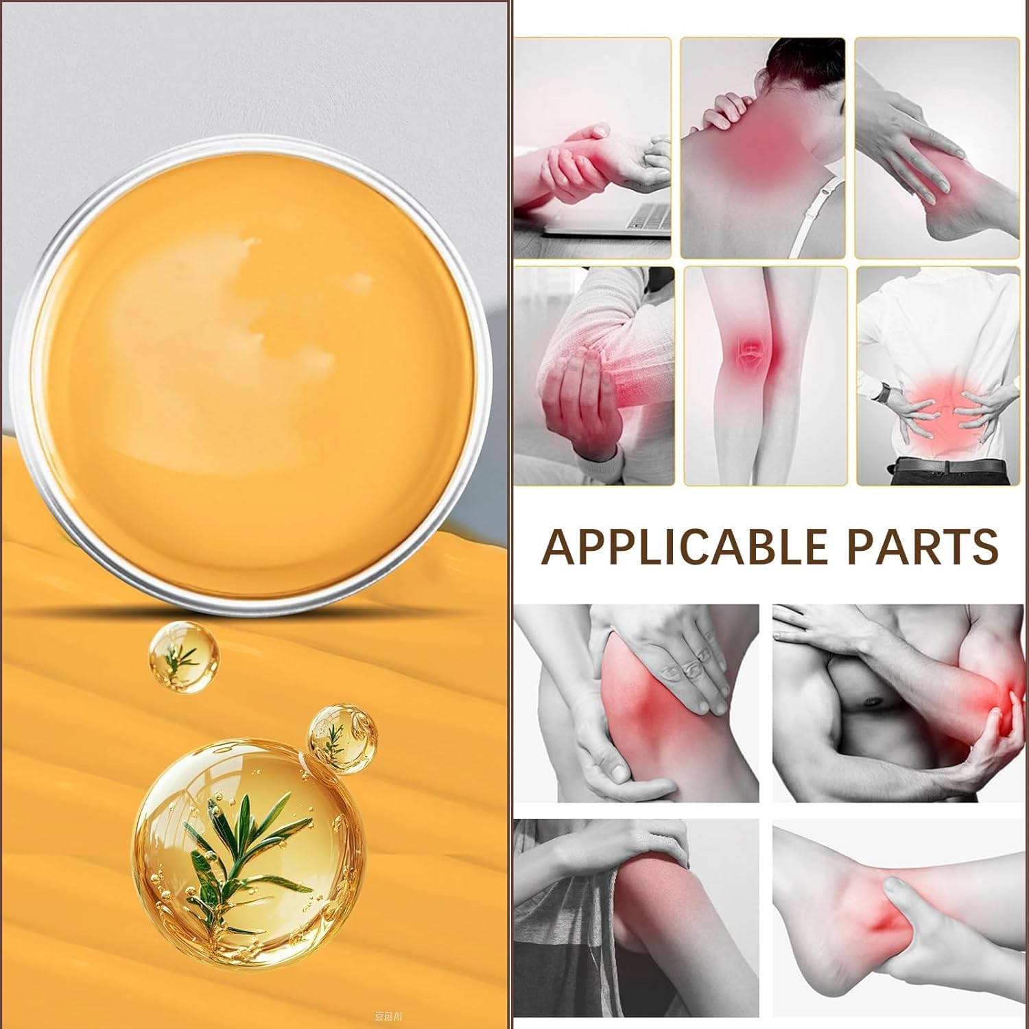 Nerve Balm for Neuropathy, 2 pcs Natural Herbal Joint Care Cooling Soothing Massage Neuro Cream with Magnesium and Menthol, Joint & Muscle Care Ointment (1)