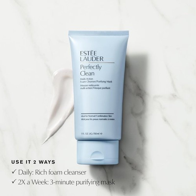 Estée Lauder Perfectly Clean Foaming Face Wash & Purifying Mask - 5.0 fl oz for Radiant Skin