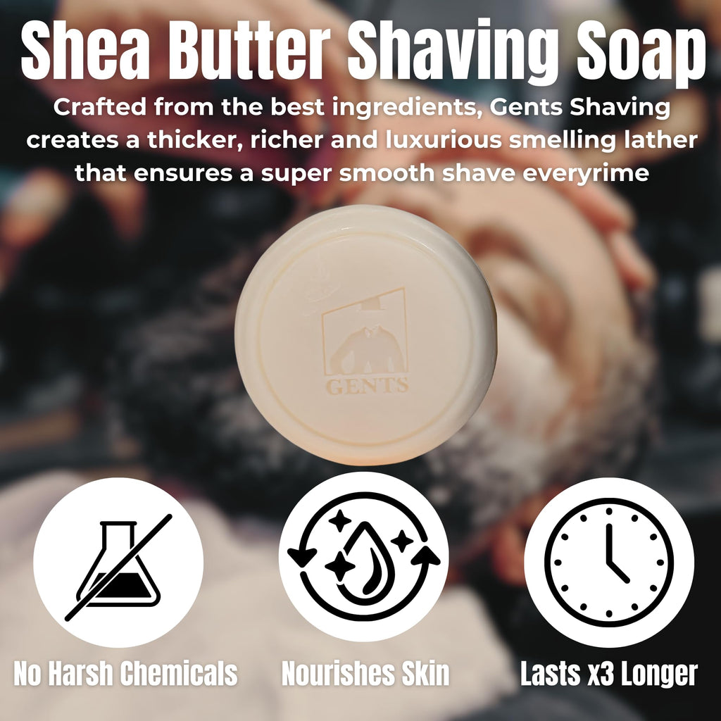 G.B.S GENTS Shaving Soap Set – Sandalwood & Bay Rum Natural Shave Soaps with Stainless Steel Lather Bowl – Rich Creamy Lather, Shea-Infused, Long-Lasting Men’s Wet Shave Essentials
