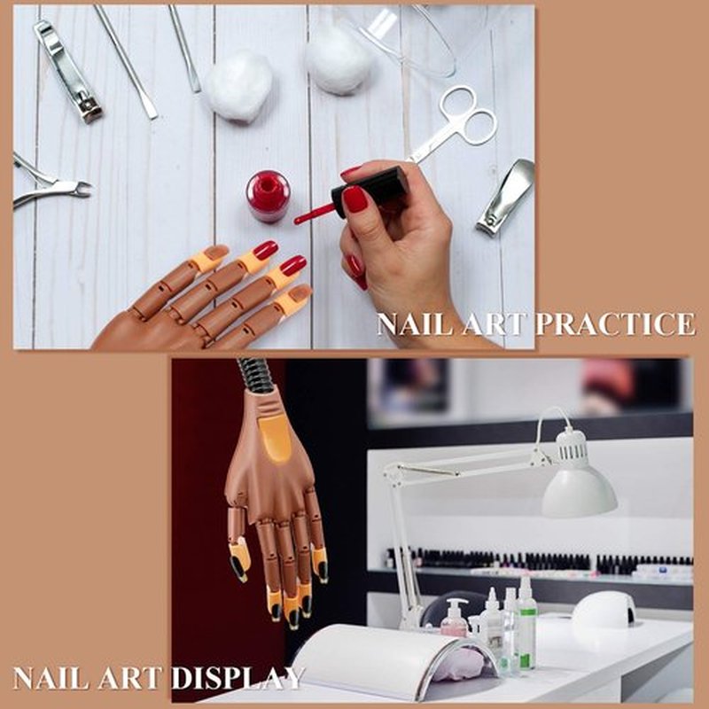 Blulu 400 Pieces Replacement Refill Nail Tips False Fake for Flexible Nail Training Hand Practice Display Manicure Supply DIY (Brown)