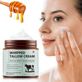 XIAMOFUZHOU Beef Tallow for Skin - 100% Natural Grass-Fed Pure Whipped Beef Tallow and Honey Moisturizer Cream for Face & Body Enhance Whole Body Deep Hydration & Dry Aging Sensitive Skin Care 4.2 oz