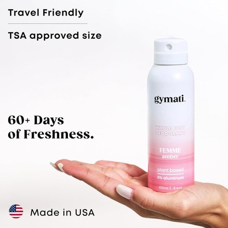 Gymati Natural Deodorant Body Spray - Aluminum-Free, Plant-Based Formula with Aloe & Zinc for Long-Lasting Odor Protection