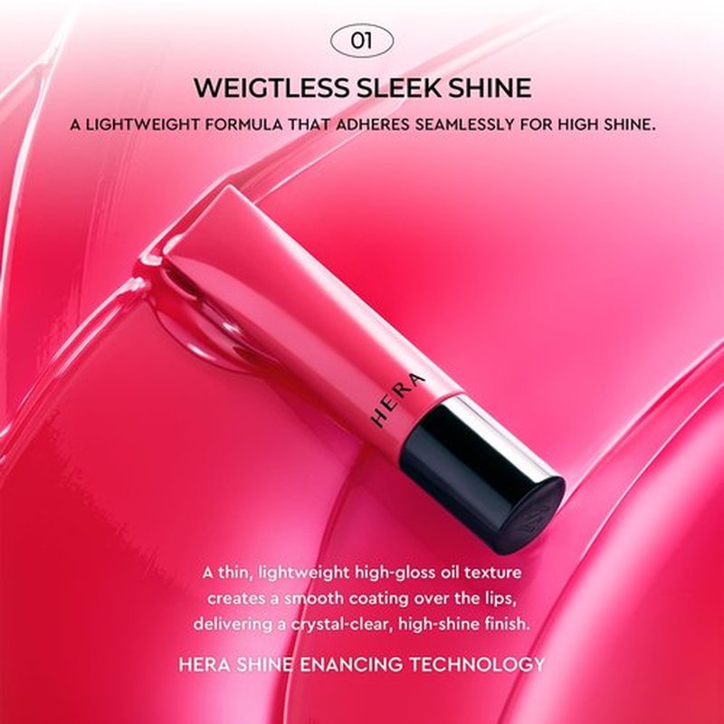 HERA Sensual Tinted Shine Lip Serum #220 SUNDAZE | Weightless Sleek Shine, Transfer-Resistant Color, 12-Hour Soft Lip Stain Oil, Double Hydration wih Hyaluronic Acid, High-Gloss Finish, 0.30 oz.