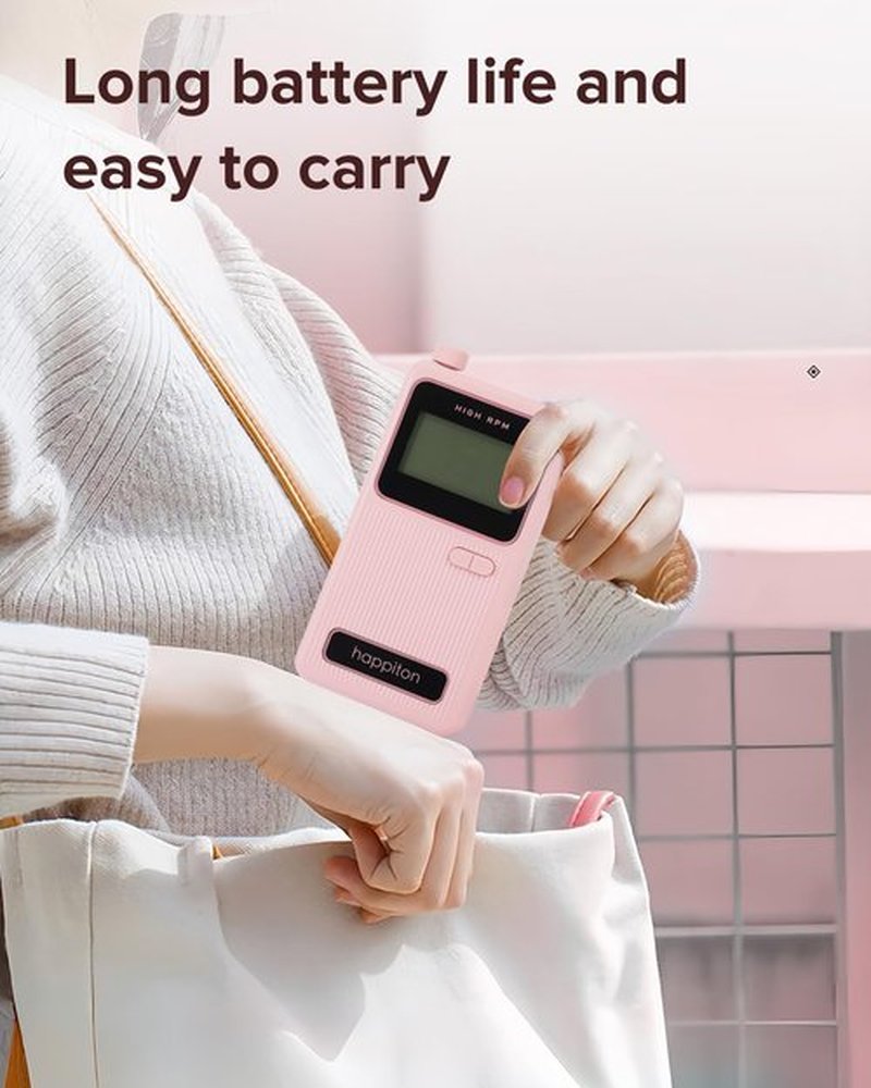 HAPPITON Electric Nail Drill - 50,000 RPM, Rechargeable, LED Display, Cordless Nail File Kit for Manicure, Pedicure, Acrylics & Gel Polish, Home & Salon Use-Pink