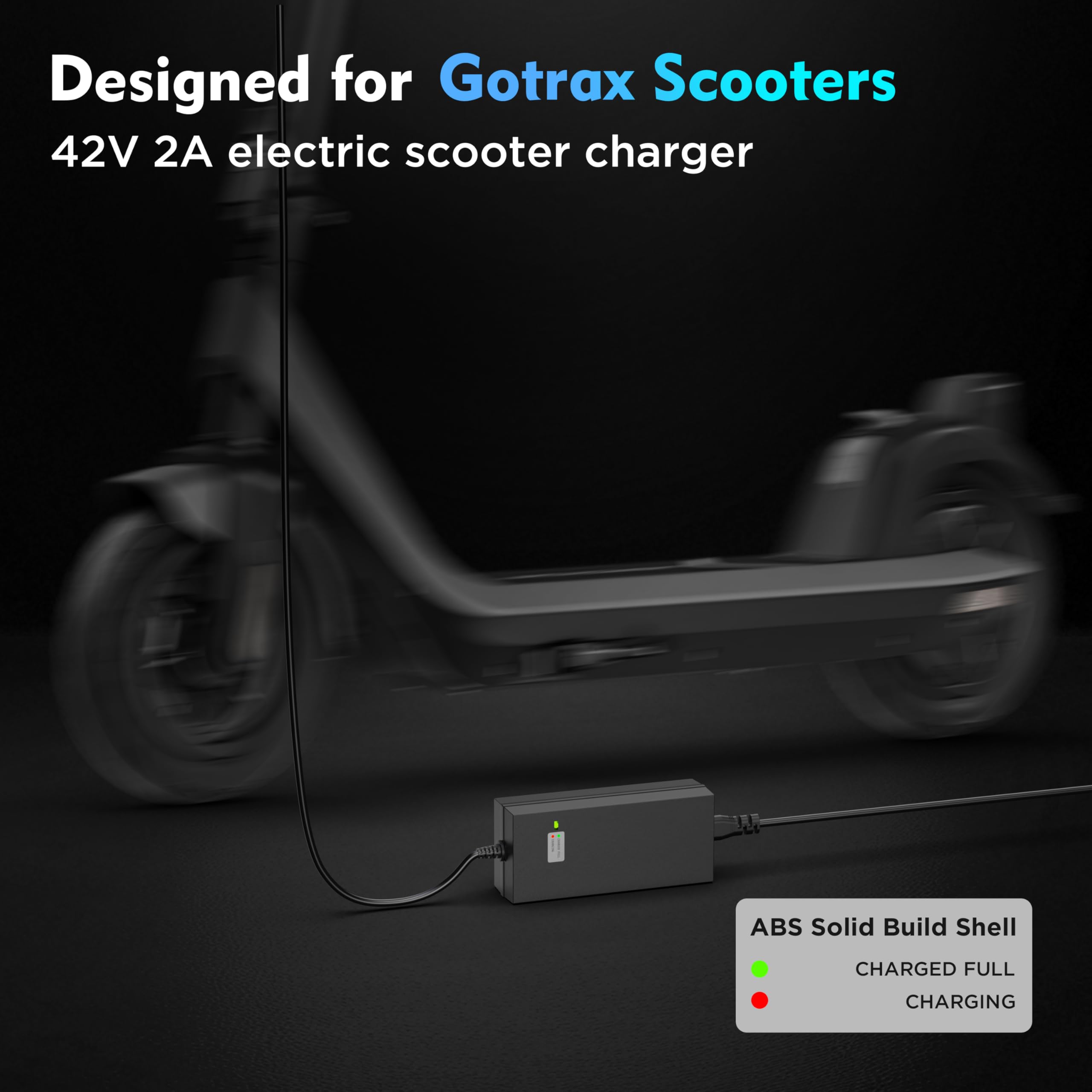 EVAPLUS SGS Certified 42V 2A Fast Charger with 3 Types of Connectors, for 36V Lithium Batteries- Compatible with Pocket Mod, Sports Mod, Electric Scooters