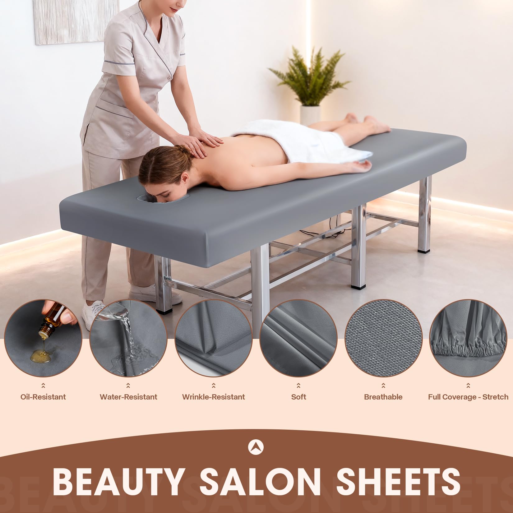 LXIANGN Waterproof Massage Sheets Bed Table Cover, Grey, 75 x 31.5"