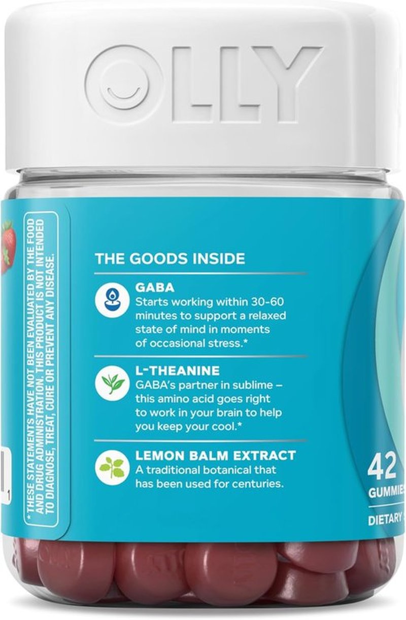 OLLY Goodbye Stress Gummies - GABA & L-Theanine for Stress Relief | Berry Flavor - 42 Count