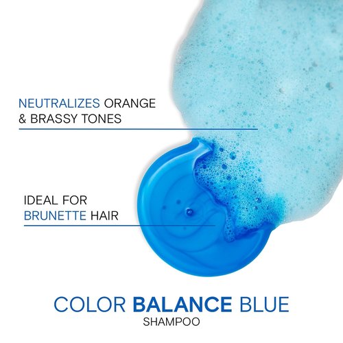 Joico Color Balance Blue Shampoo - Eliminate Brassy Tones & Boost Vibrancy | For Lightened Brown Hair | With Rosehip Oil & Green Tea Extract