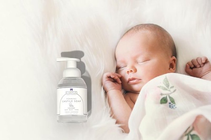 Foaming Baby Castile Soap - 3-In-1 Hair, Body & Hand Cleanser | Nourishing Coconut Oil | For Newborns & Sensitive Skin | Hydrating Foam | 11.5 oz | Fresh Lavender