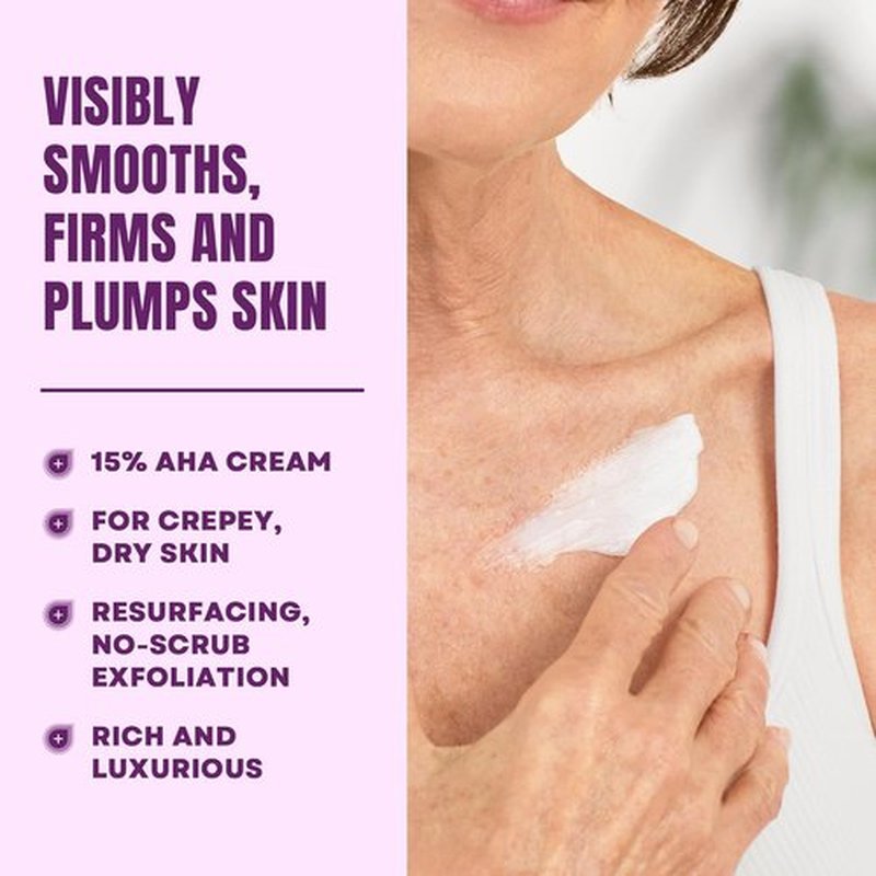 AmLactin Crepe Firming Cream - Therapeutic Skin Tightening & Exfoliating Moisturizer, 12 oz