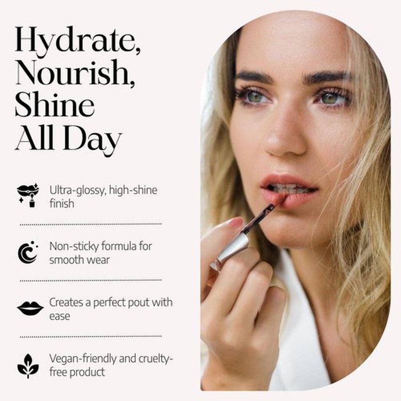 Radiant Professional Lip Glaze – Ultra Glossy, Non-Sticky & Long Lasting Lip Gloss for Women, Hydrating Lip Makeup with Aloe Vera & Hyaluronic Acid, Vegan High Shine Lipgloss - 10 ENGLISH ROSE