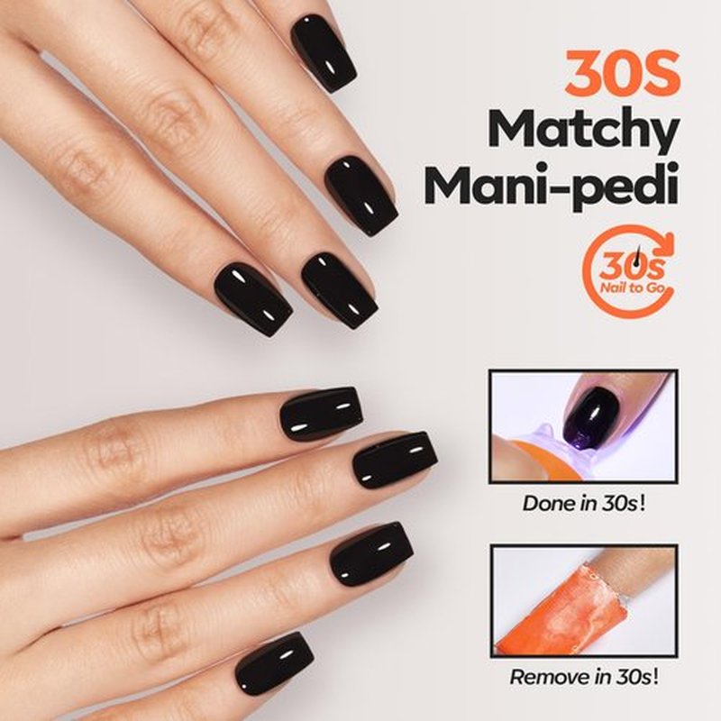 Modelones Black Gel Nail Polish Kit with UV Light, Christmas Silver One Step Gel Polish No Need Base & Top Coat, 3 in 1 Set Glitter Fall Soak Off Nail Lamp Manicure DIY Salon at Home Gift